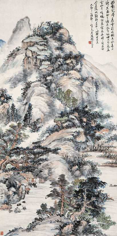 赵云壑 己卯（1939年）作 夏山欲雨 立轴